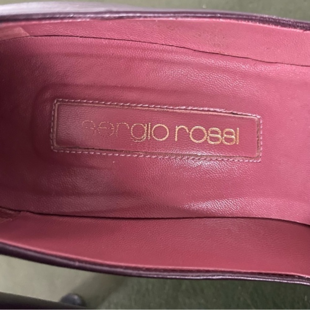 Sergio Rossi Pointy Toed Heels in Plum & Black Leather *Italy* - Picture 9 of 10